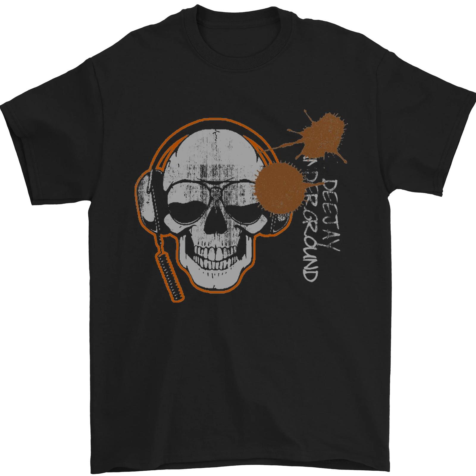 Underground DJ Skull DJing Music Mens T-shirt Cotton XL