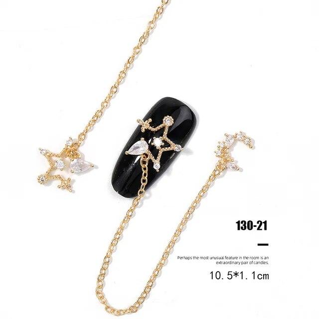 Un morceau de strass brillants en Zircon pour Nail Art, diamants de luxe, chaînes à pampilles, bijoux en perles, décorations d'ongles, accessoires de manucure
