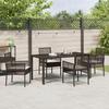 VidaXL Ensemble de salle à manger jardin 5 pièces avec coussins poly rattan marron 3379873