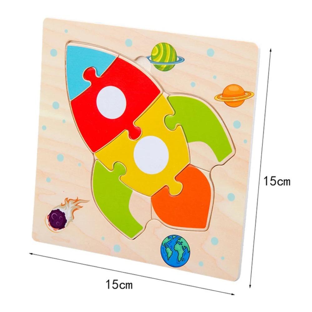 Baby Holzspielzeug 3D Puzzle Cartoon Tier Intelligenz Puzzlespiel Formen Zuordnen Montessori Spielzeug für Kinder Geschenke