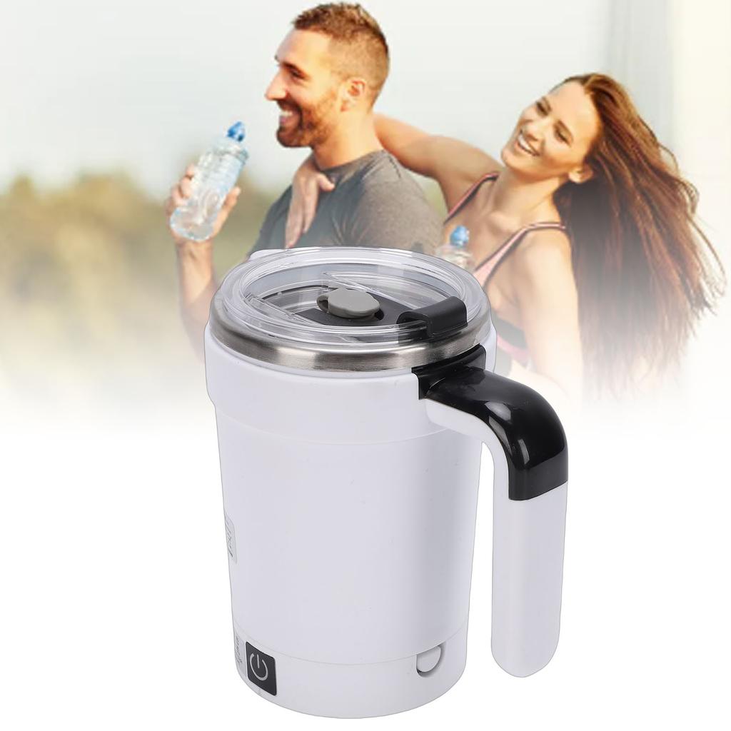 Self Stirring Mug Stainless Steel Automatic Magnetic Coffee Mug USB Rechargeable 380ML Capacity with Straw