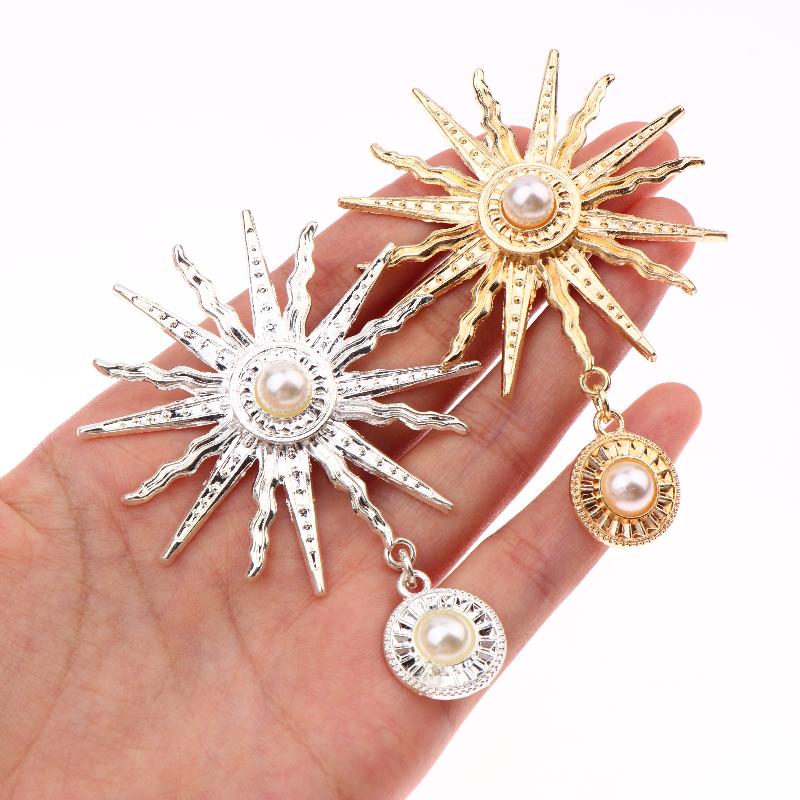 10Pcs Baroque Style Pearl Sunflower Pendant Jewelry Diy Wedding Clothing Bow Jewelry Decoration Accessories