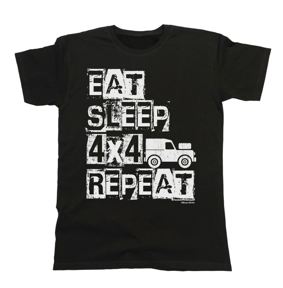 

Eat Sleep 4 x 4 Repeat T-Shirt Mens Truck Off Road Car Gift Christmas 2XL
