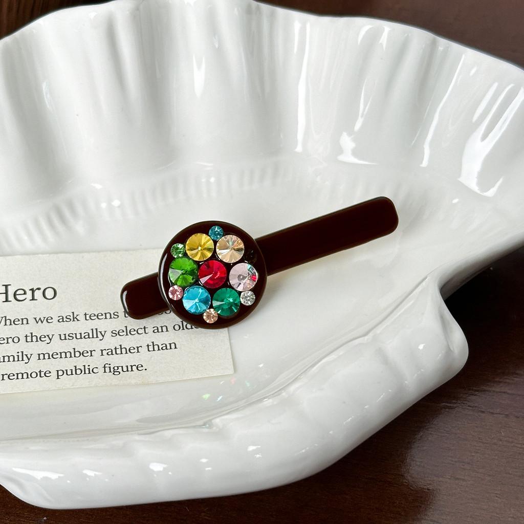 

Quality Rhinestone Premium Duckbill Hair Clip In White Black Red And Coffee Dark Dark Brown 6.4cm