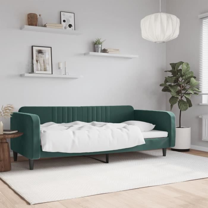 VidaXL Day Bed Dark Green 90x200 Cm Velvet 354088