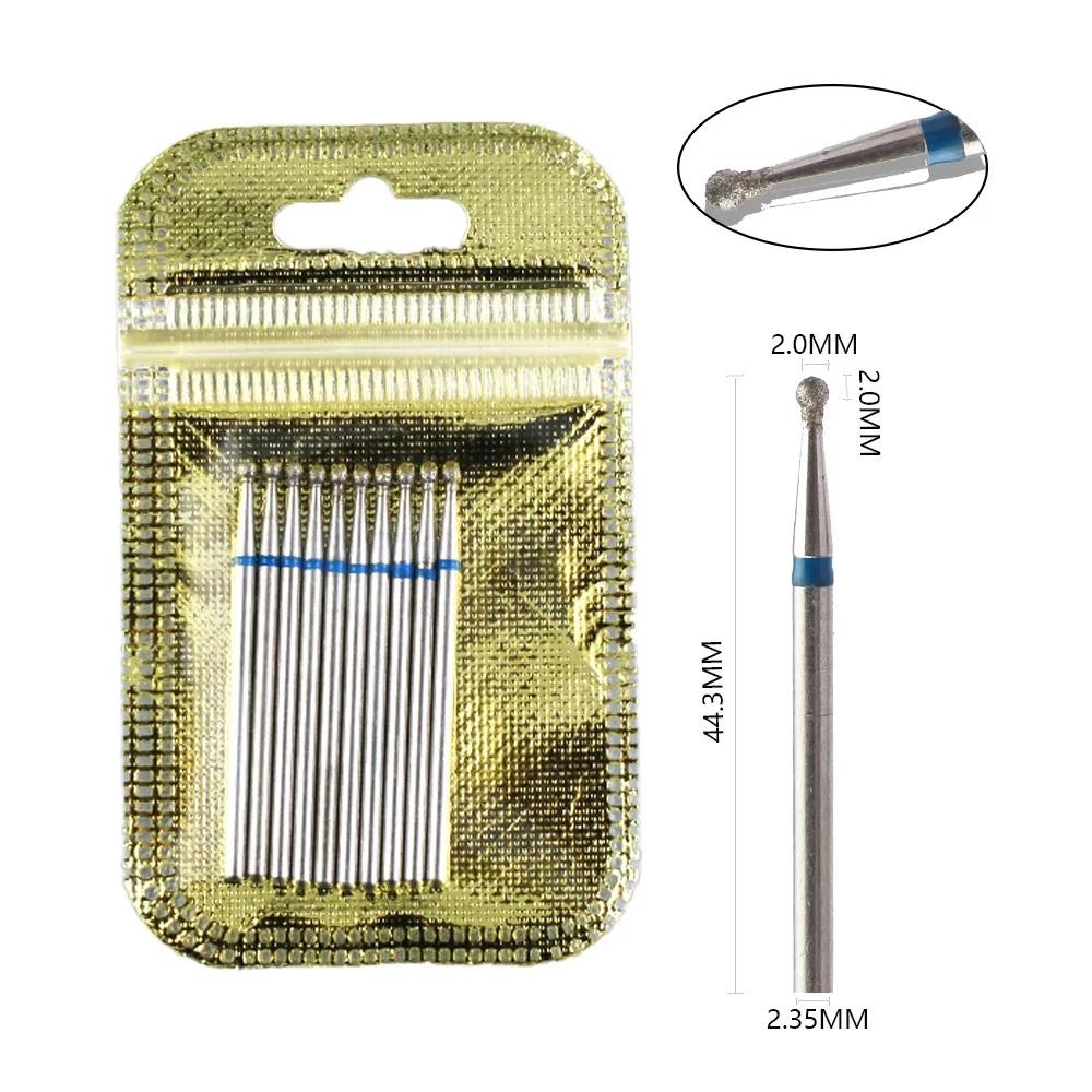 Set de burghie pentru unghii, freza cu diamant, 10 buc, accesoriu pentru manichiura, pedichiură, mașină electrică, perie pentru unghii, unelte pentru bavuri