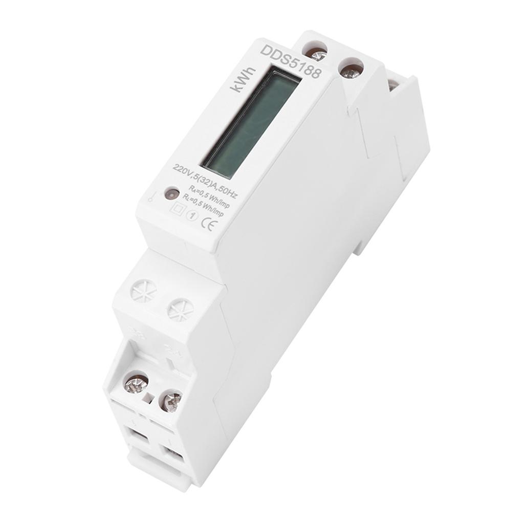 Digital LCD 220V Single Phase Din Rail Electric Meter 532A Electronic KWh Meter