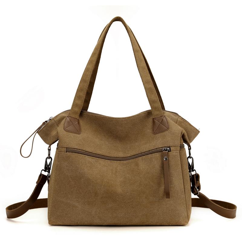 

Холщовая сумка женская сумка через плечо большая вместительная сумка-тоут кофейный