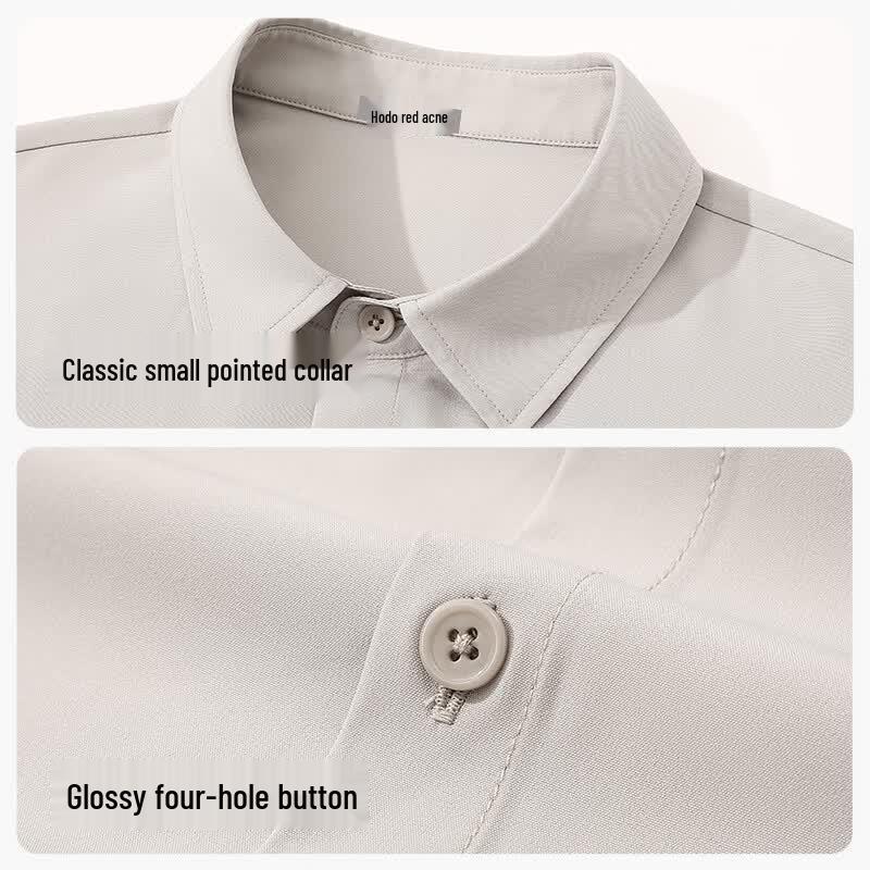 Hodo Men's Wrinkle-Free Ice Silk Short Sleeve Shirt
