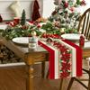 Christmas Red Poinsettia Linen Table Runners Party Table Decor Xmas Holiday Kitchen Dining Table Runners Christmas Decorations
