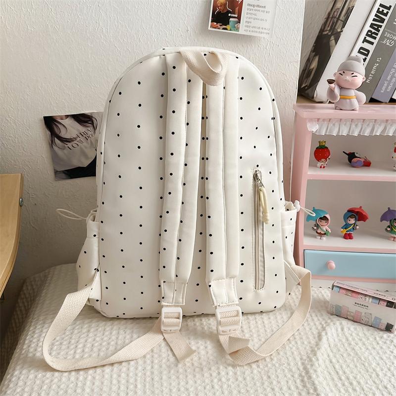 Dot Print Student Schoolbag Large Capacity Women's Backpack