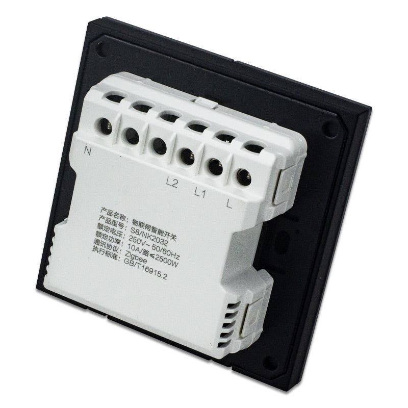 Smart Zigbee Tuya Double Switch with Alexa Voice Control, Aluminum Panel, and 86 Back Box Compatibility