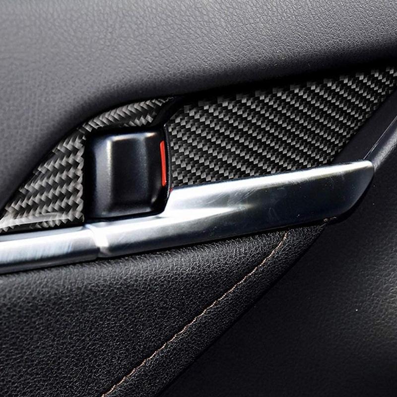 For Toyota Camry 2018   Accessories Carbon Fiber Interior Door Bowl Handle Panel Cover Trim Decals Sticker