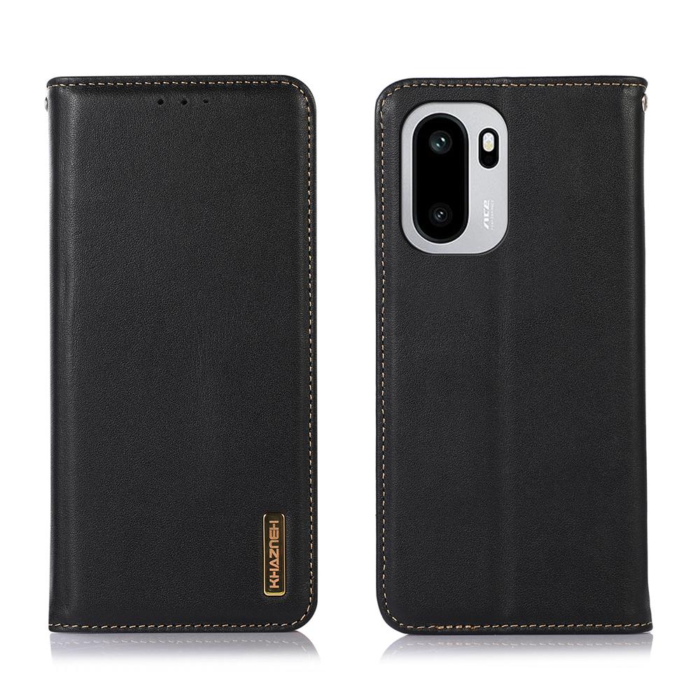 KHAZNEH For OnePlus 15R 5G/Ace 6T 5G/Ace 6 5G Case Wallet Genuine Cow Leather Phone Cover Nappa Texture