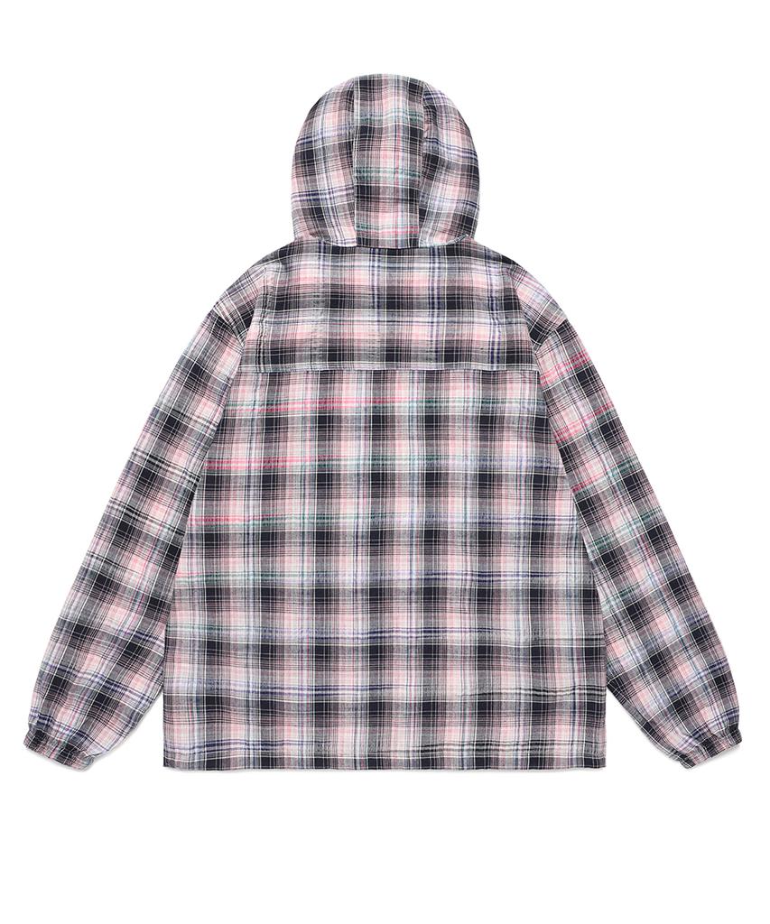 Cavish Hooded Check Wind Breaker Pink(Cv2Fsub962A)