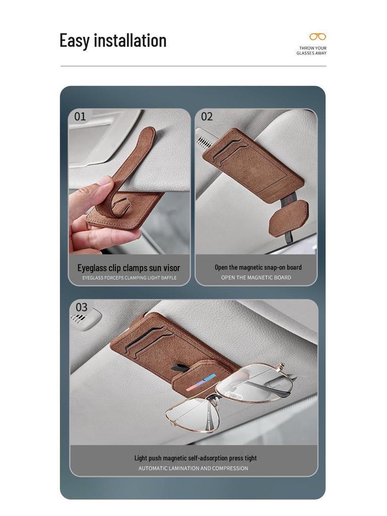 Car Sun Visor Multifunctional Clip for Glasses, IDs, and Receipts