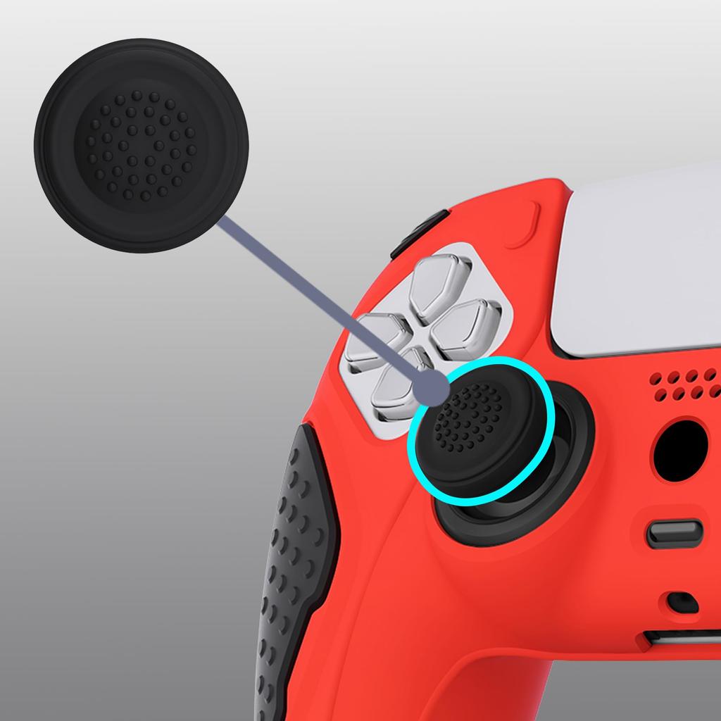 Silicone Cover for PlayVital Ps5 Controller Silicone Skin Ergonomic Soft Rubber Protective Case for Ps5 with Thumb Stick Cap or Controller, Non-slip