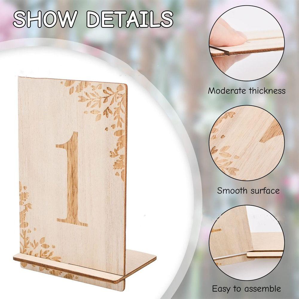 10 pièces Numéros 1-10 Panneaux de Table Rustiques avec Porte-Base Cartes de Placement Baby Shower