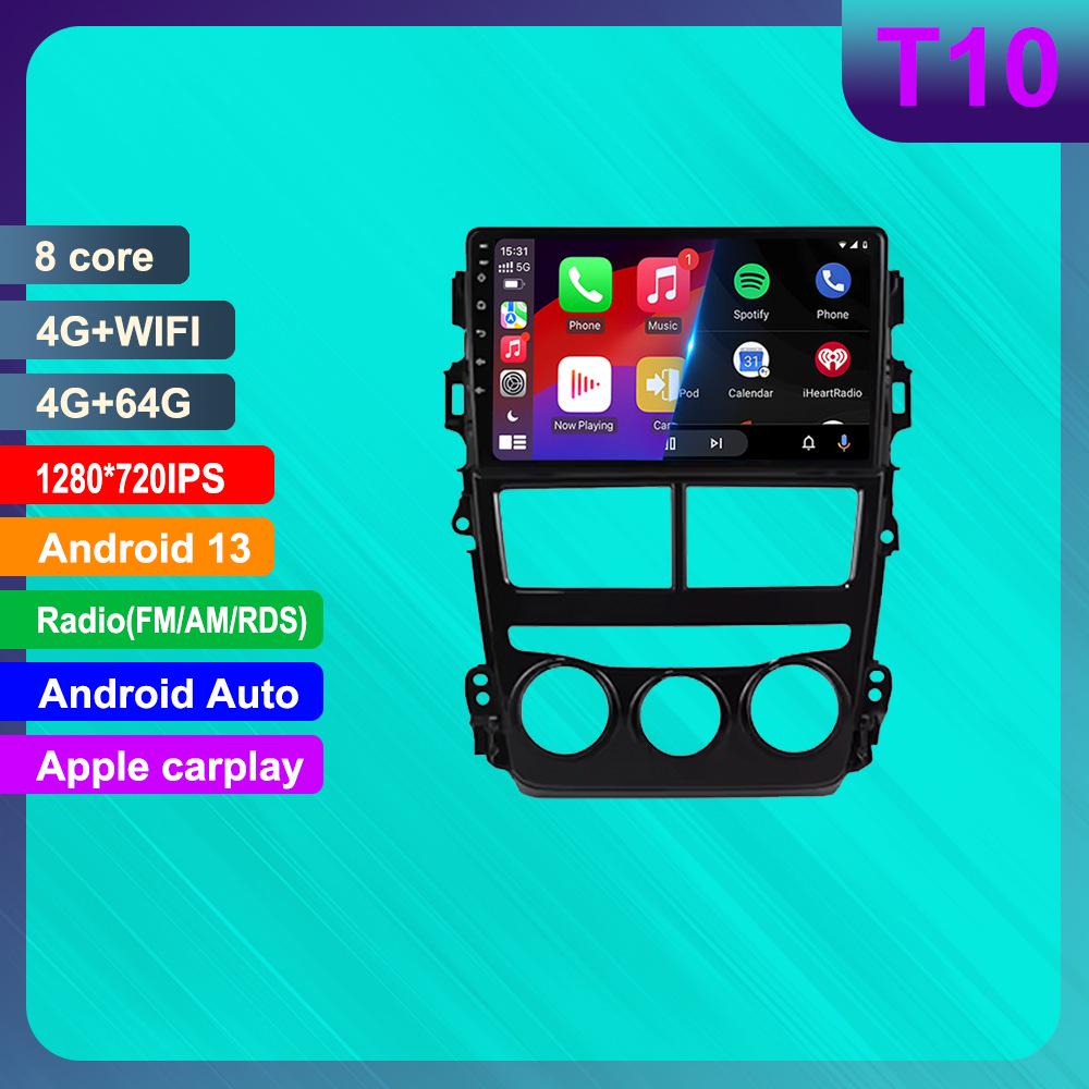 9-Inch Android GPS Navigation System with HD Reverse Camera & CarPlay for Toyota Yaris/Vios