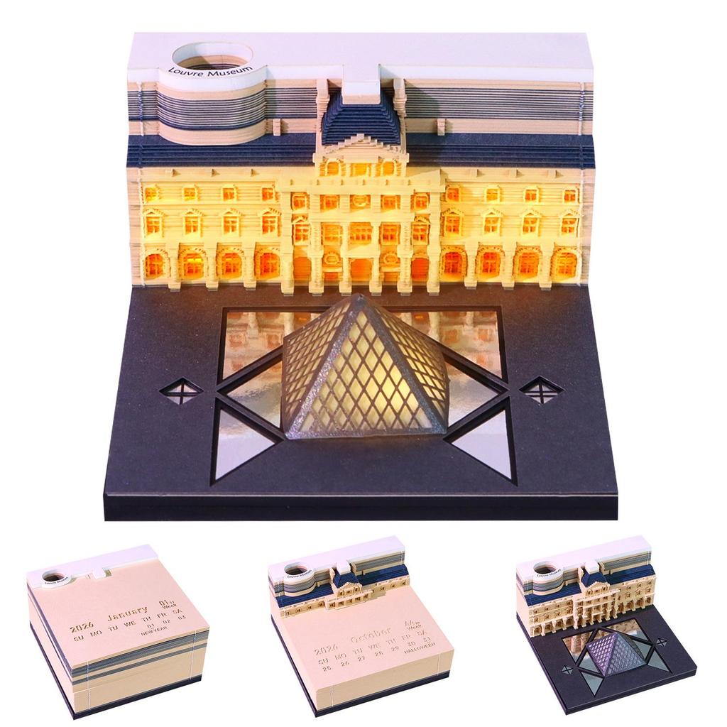 3D Pop-up 2027 Calendar Sticky Notes: Creative Business Souvenir and Paper Carving Ornament