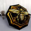 1pc Bee Honeycomb Automatic Folding Umbrella - Design, Durable Iron Frame for Travel, Outdoor, Beach Fashion Accessory A0920045