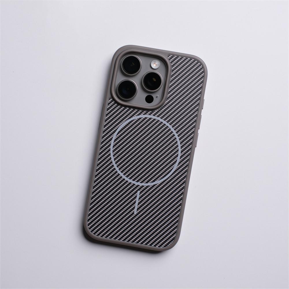 Active Touch Camera Button Magnetic Case For iPhone 16 15 Pro Max 14 13 Carbon Fibre Pattern For MagSafe Wireless Charging Cover