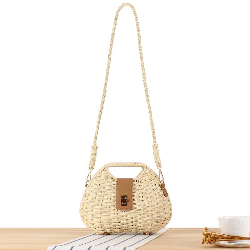 

Versatile Woven Paper Rope Beach Bag: Stylish for Seaside Vacations & Daily Commutes бежевый