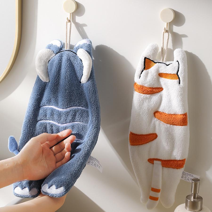 1 pz Asciugamano da bagno per la schiena con animaletto carino e di bell'aspetto, adatto per asciugamani da mano per bagno e cucina