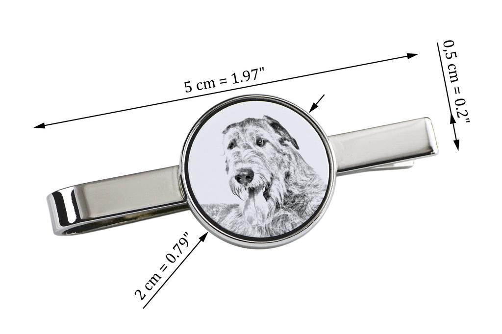 Irish Wolfhound - tie clip with a dog, personalized tie clip, a unique gift for a man from the Art-Dog brand