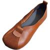 Wide Round Toe Granny Shoes Autumn Patched Mary Janes Shoes Ladies Retro Flats Mom Brown Retro Leather Loafers