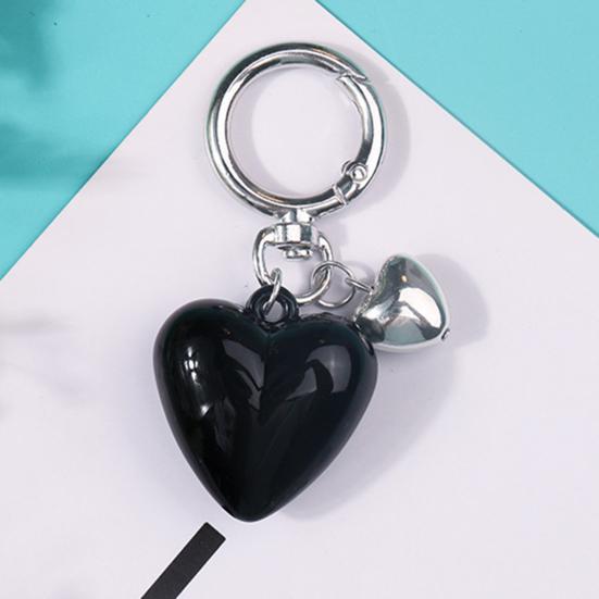 Keychain Pendant Metal Spring Buckle Smooth Open Close Mini Glossy Resin Heart Charm Key Chain Keys Bags Car