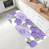 Soft Pastel Floral Embossed Kitchen Mat Non-slip Waterproof Oil-proof Anti-fatigue Long Rug for Laundry Room Hallway Easy Clean