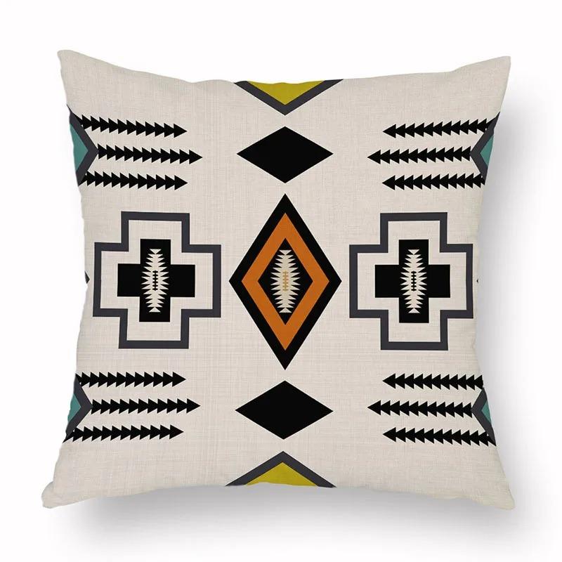 Office Living Room Home Pillowcase Geometric Exotic Ethnic Style Pattern Pillowcase Car Ornaments