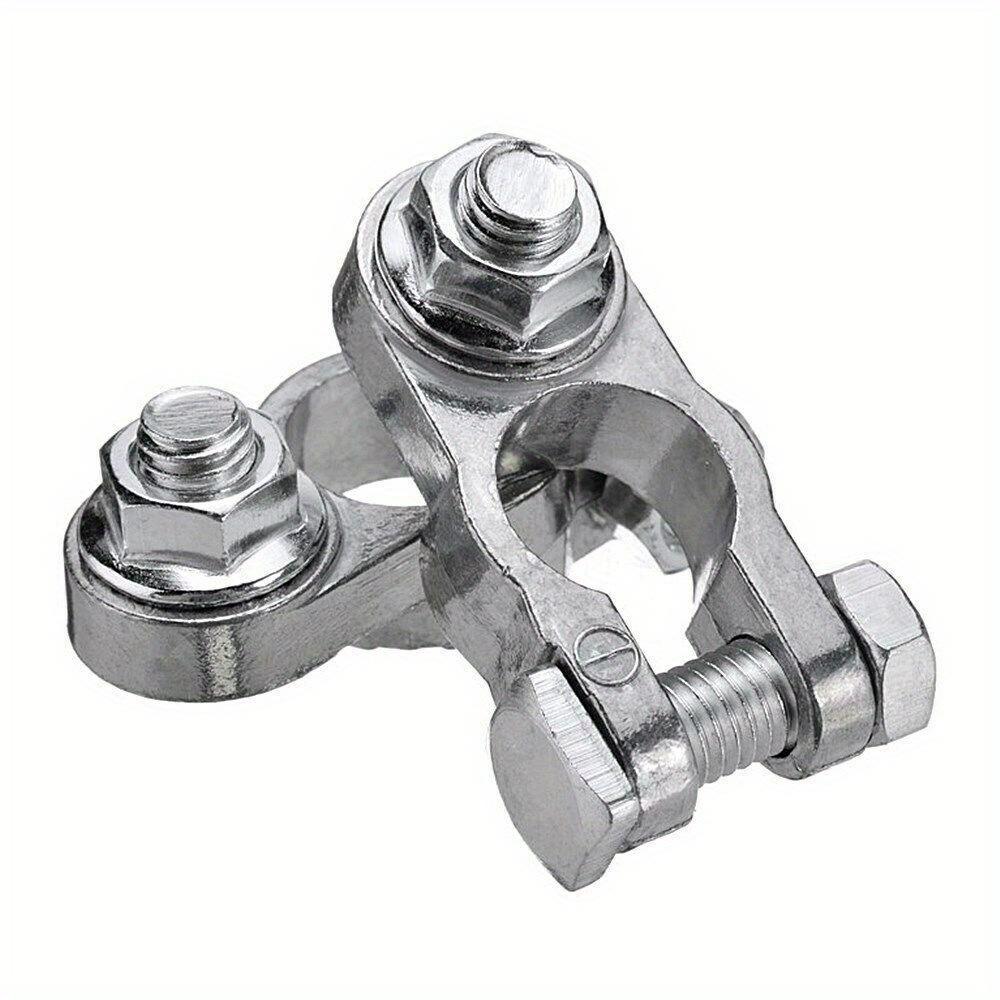 1Pair Car Battery Terminal Clamps Adjustable Conductive Caps Heavy Duty Stud Type Cable Positive Negative