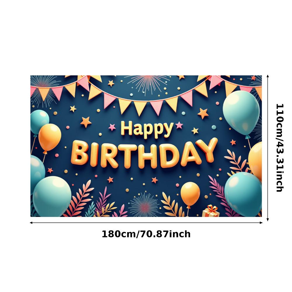 Cheerful Design Party Backdrop Happy Birthday Banner Birthday Party Banner for Birthday Party Photo Shoot