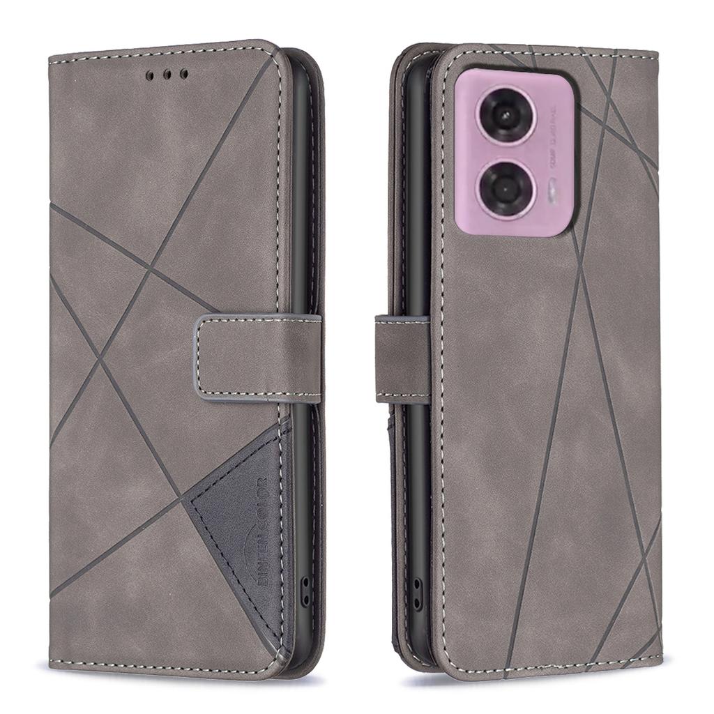 For Motorola Moto E14 4G/G04 4G/G04s 4G/G24 4G Phone Cases Wallet Stand Geometry Imprint Leather Cover