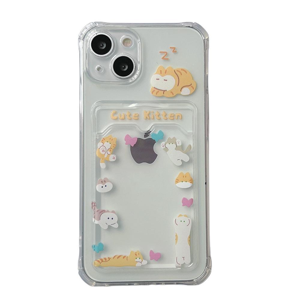 

Чехол для iPhone Sleeping Kitten с отделением для карт — совместим с 11/12Pro/13Pro/14/15Pro/16ProMax iPhone 12