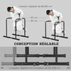 Dips Parallel Bar Steel Strength Training Station, Adjustable Height and Spacing, 90-102x65x80-90cm, Black