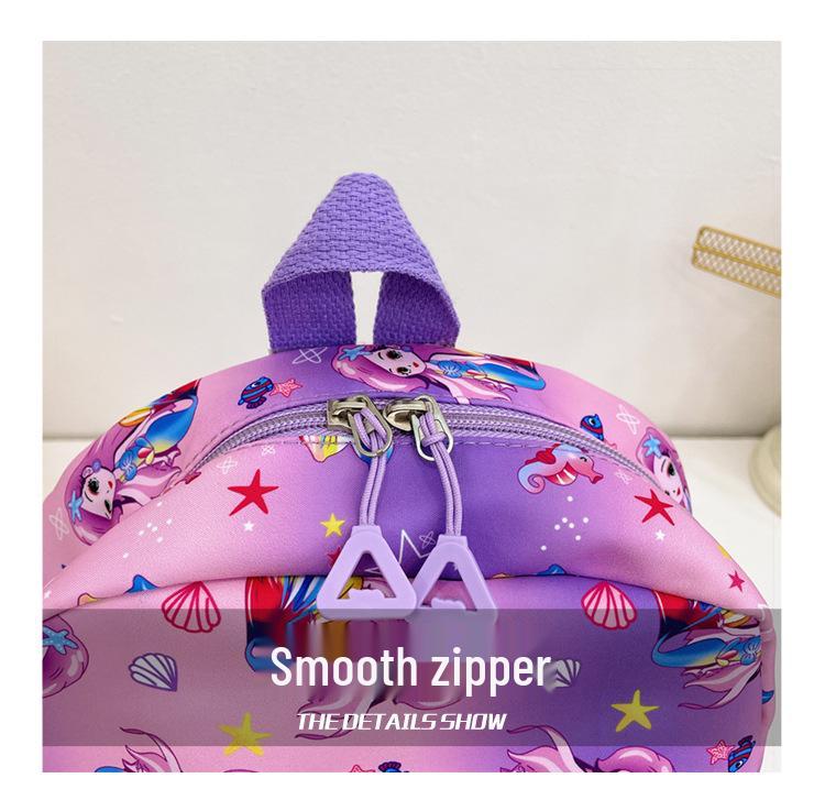 Little Dinosaur & Mermaid Print Children's School Backpack for Kindergarten & Travel