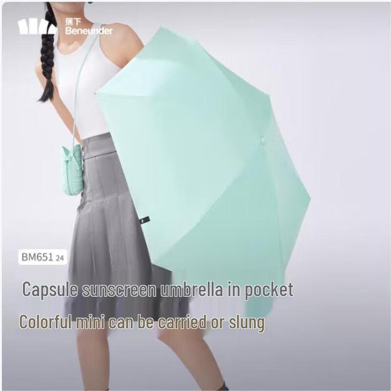 Складной зонт Beneunder серии Capsule с 5-кратной защитой от УФ-лучей