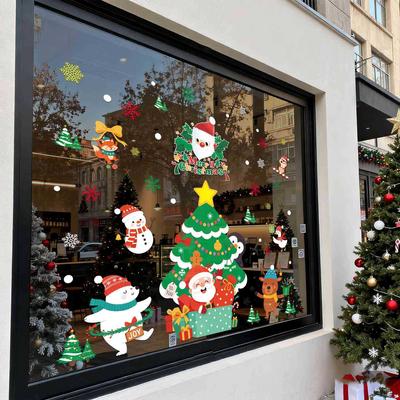 Christmas Window Static Cling Stickers for Christmas Decoration Creative Glass Collage Arrangement