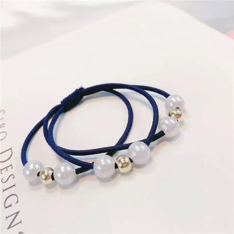 "Korean-Style Nine-Bead Hair Rope Headdress: Fresh and Simple Rubber Band Hair Accessory"