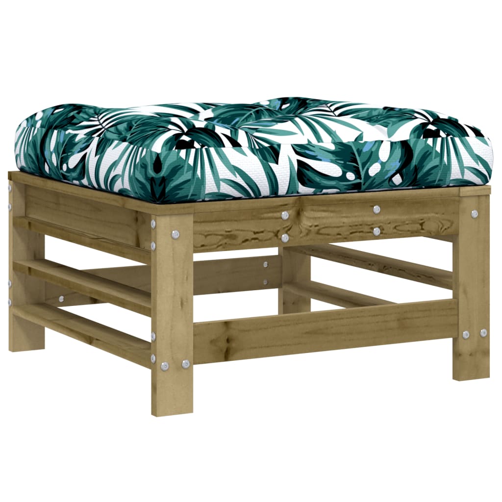 Garden Stool with Cushion Pressure Treated Pine Wood