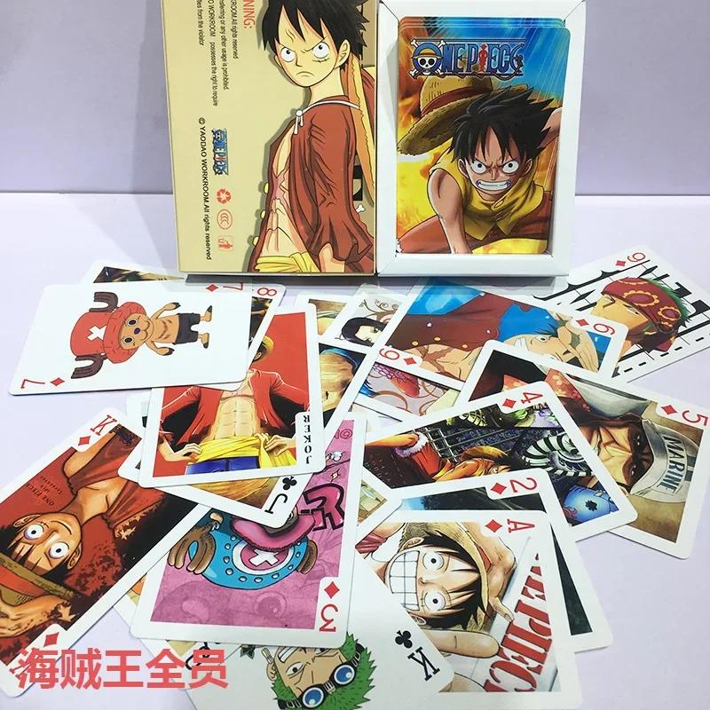 NEW One Piece Hot Japan Anime Props Monkey D Luffy Roronoa Zoro Tony Chopper Joba pattern Paper poker Model toys Gift poker