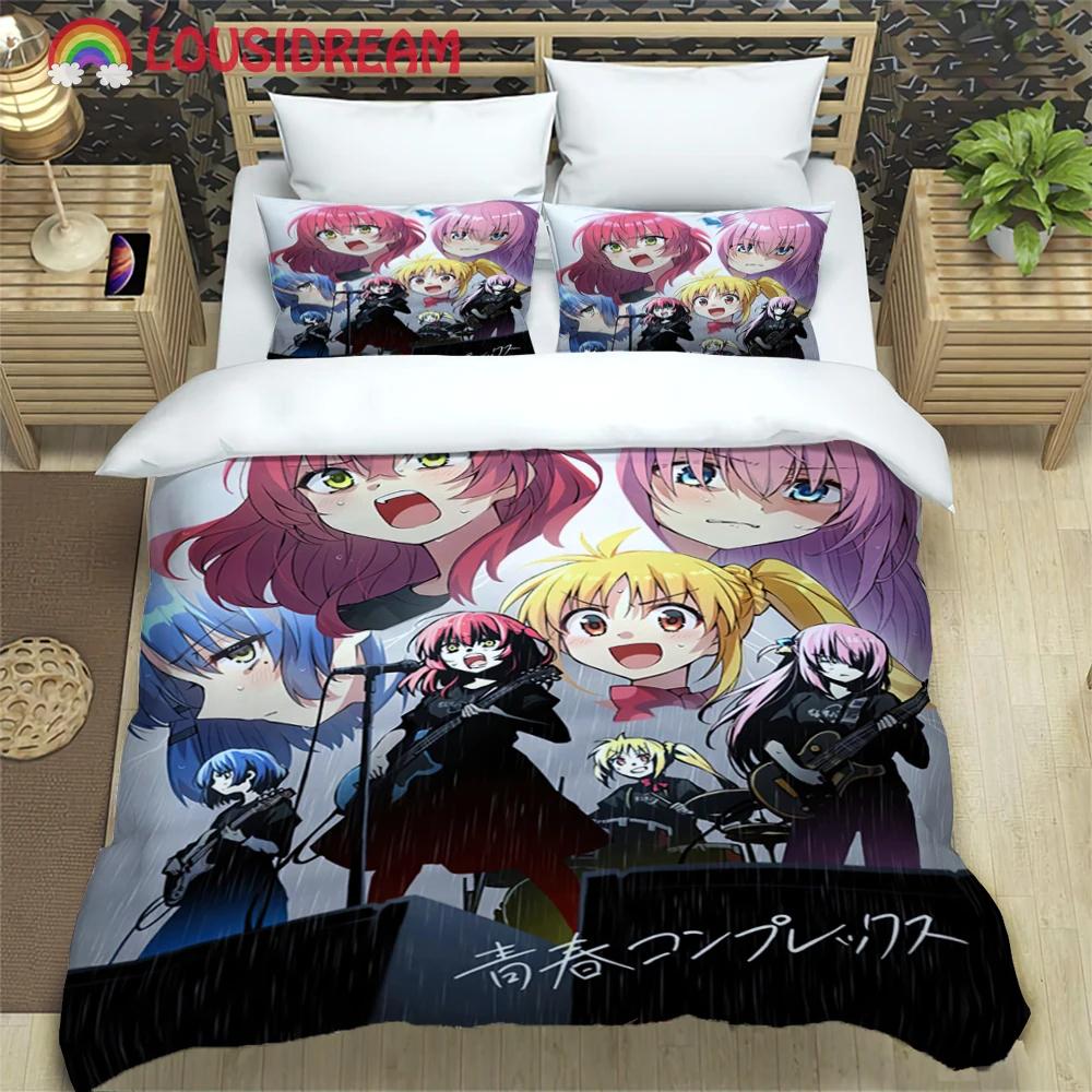 Fashion 3d Print Anime BOCCHI THE ROCK Bedding Set Article Children & Adults for Beds Quilt Covers Pillowcases Duvet Cover Sets