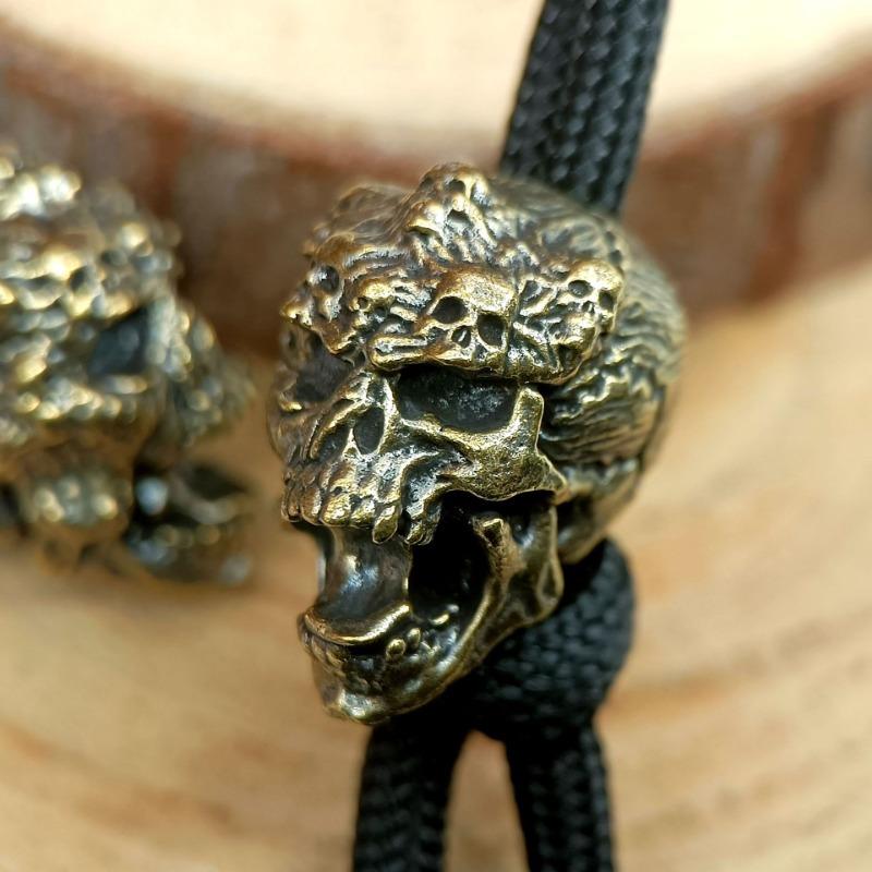 Outdoors Tool Brass Skull To Shout Model Knife Beads Lanyard Pendant Backpack Bracelet Necklace Keychain DIY Accessories