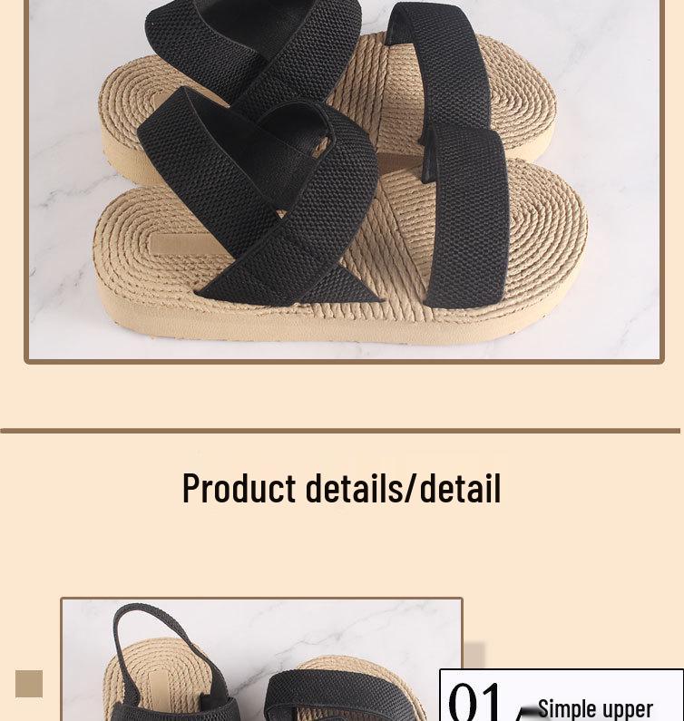 New Roman EVA Women's Mid-Heel Sandals - Round-Toe, Flat-Bottom Slippers for Outdoor, Summer 2024
