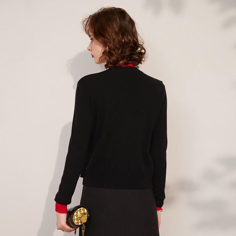 Damski kardigan Bailuyu z dzianiny imitujący dwuczęściowy z kontrastem