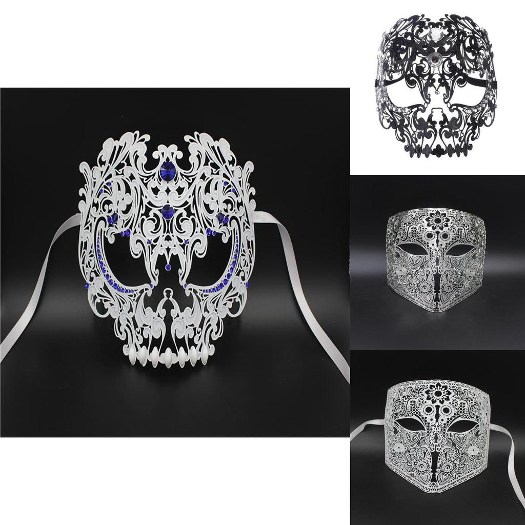 Exquisite Mode Metall Lasergeschnittene Schädel Schild Maske Für Männer Und Frauen