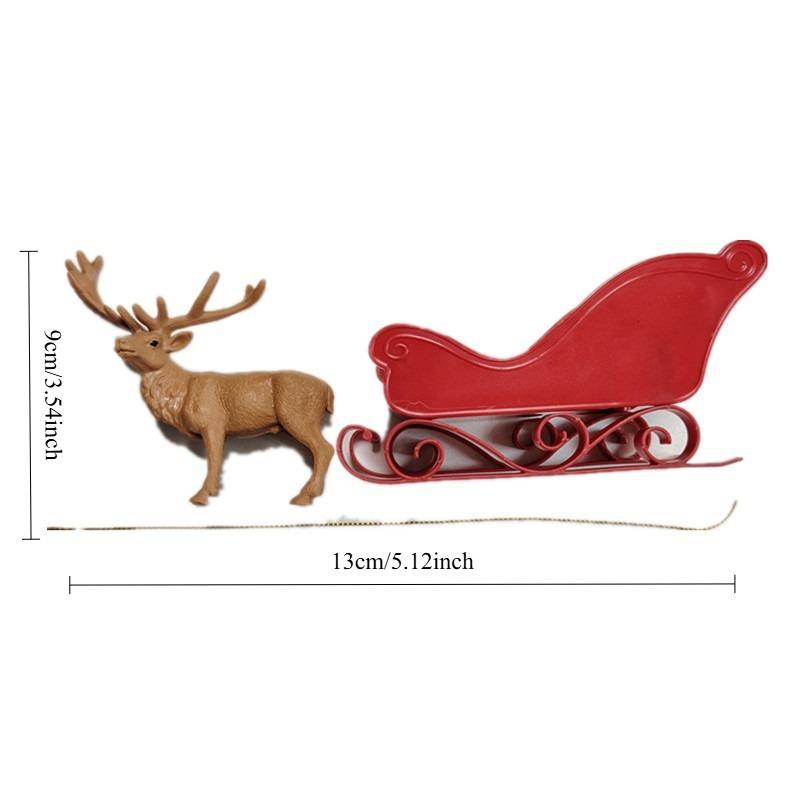 Christmas Elk Sleigh Car Ornaments Reindeer Sleigh Car Home Scene Layout Decoration Materials